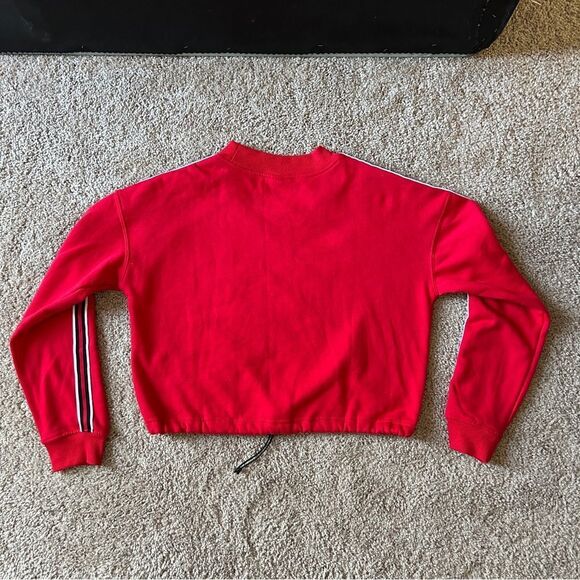 Chicago Bulls NBA Red Black Long Sleeved Adjustable Cropped Sweatshirt Small - Picture 2 of 7